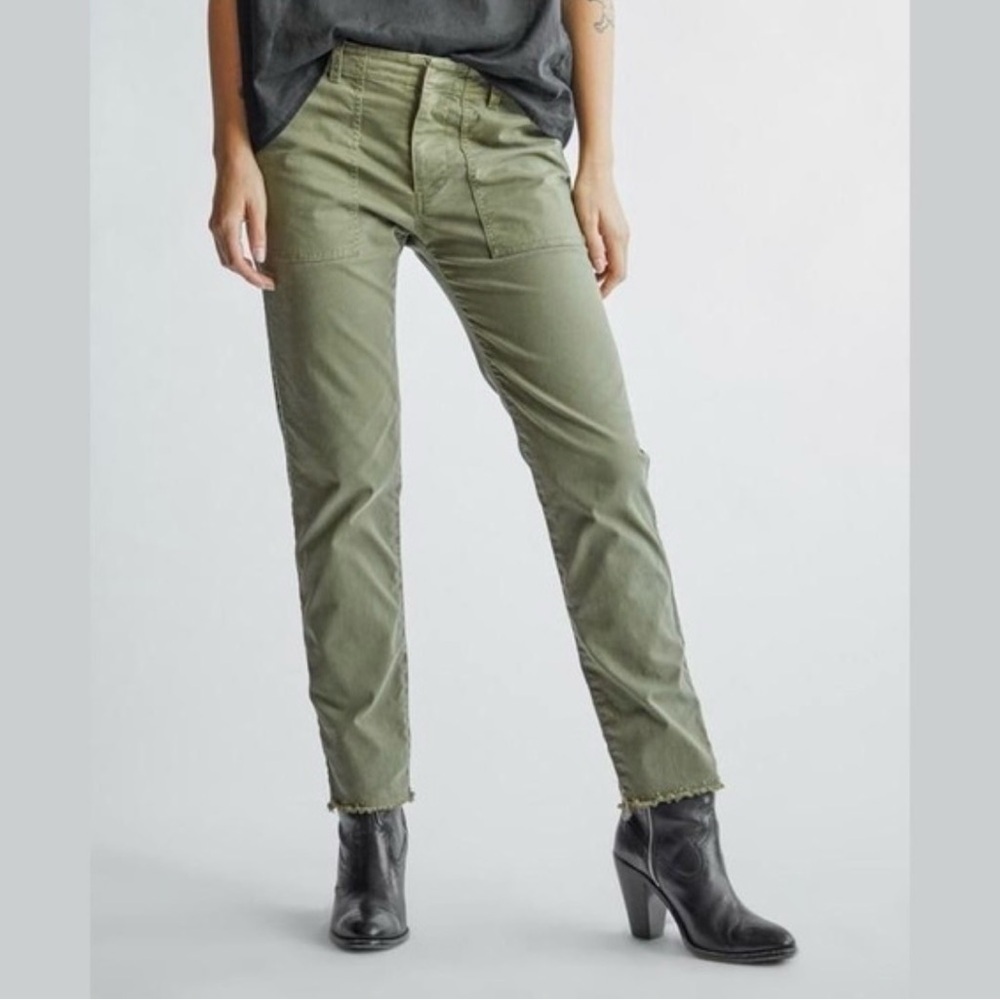 Nili Lotan Jenna Pants Raw Hem in Camo Green Womens Size 4